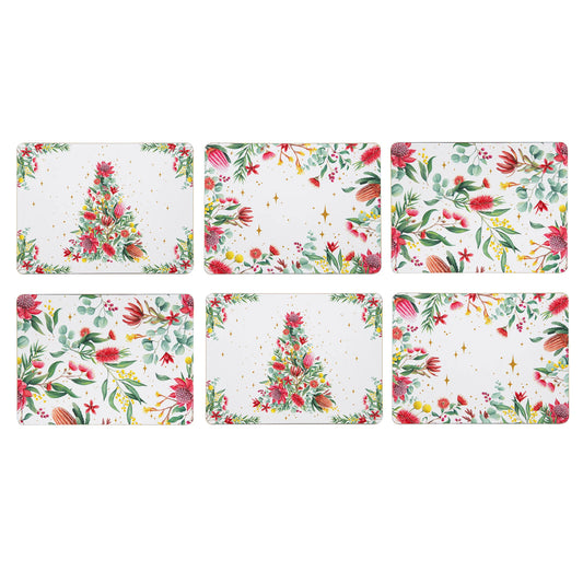Ashdene Twinkling Blooms Set Of 6 Placemats