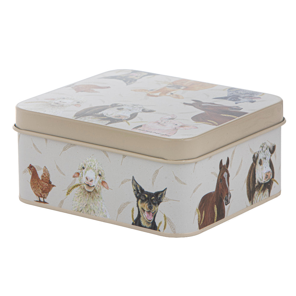 Ashdene Farmyard Faces Biscuit Tin