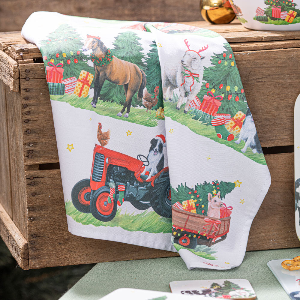 Ashdene Christmas At The Farm Set Of 2 Tea Towels