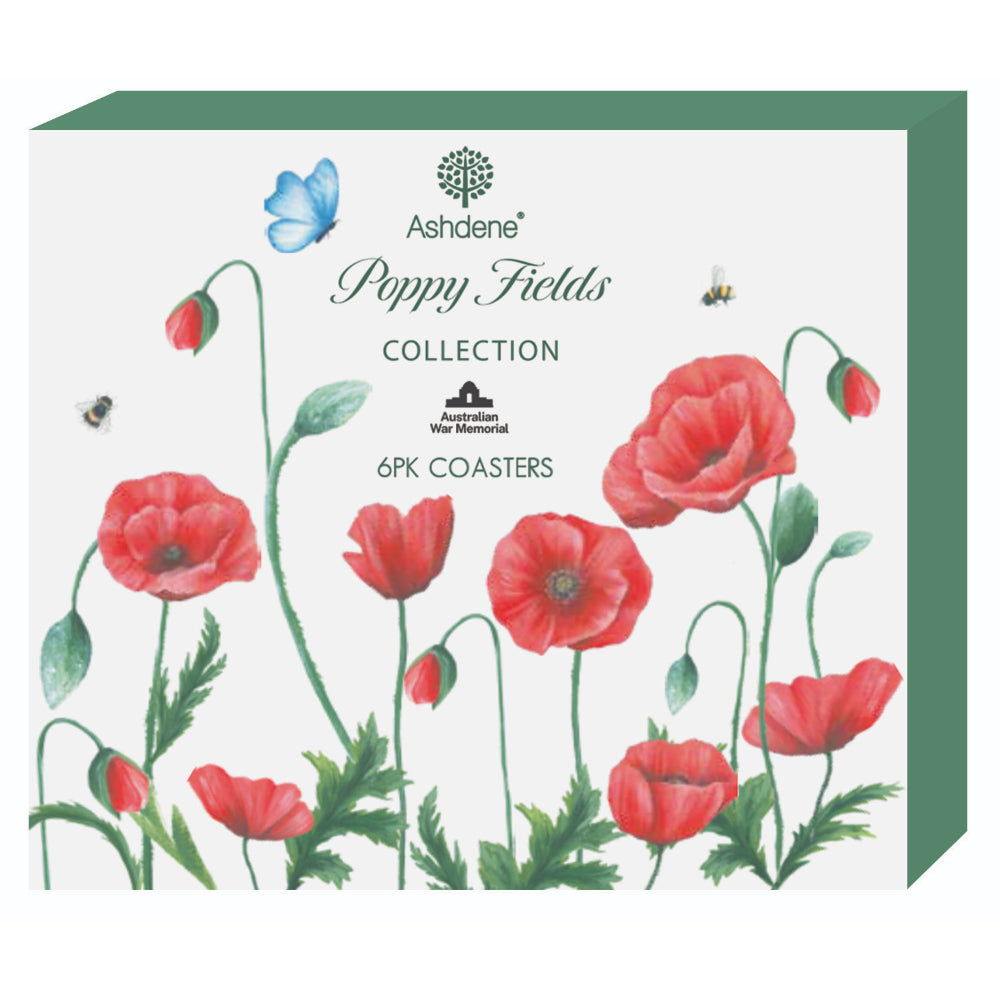 Ashdene Poppy Fields Coasters 6 Pack