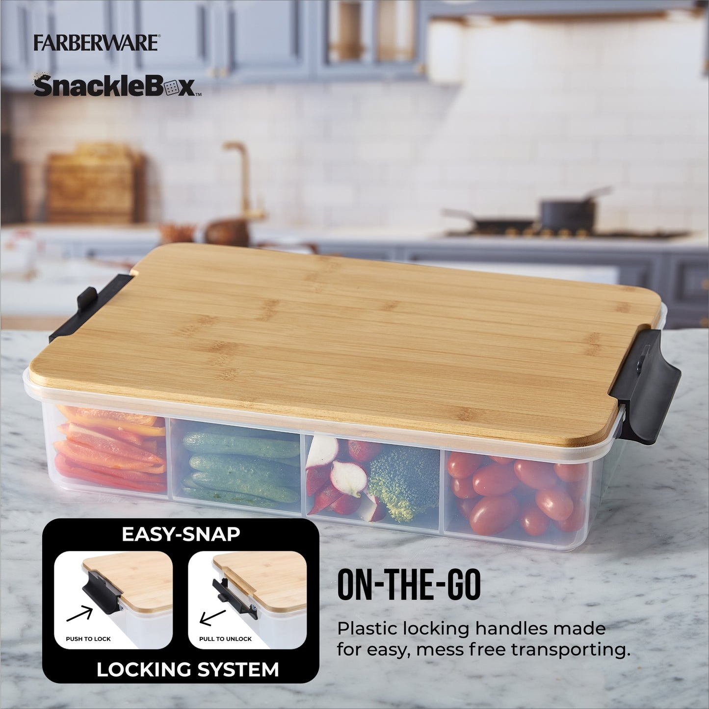 Farberware Snacklebox Bamboo Board & Box 20x32cm