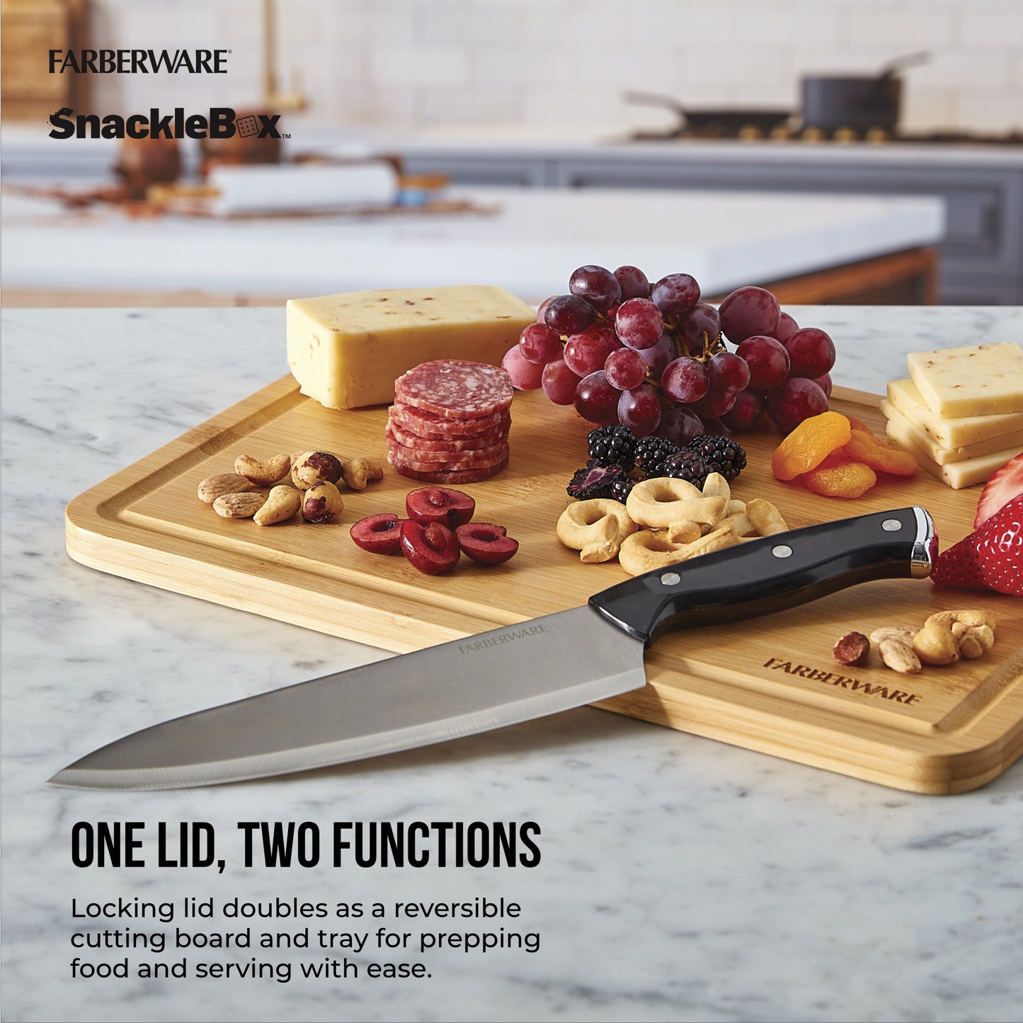 Farberware Snacklebox Bamboo Board & Box 20x32cm