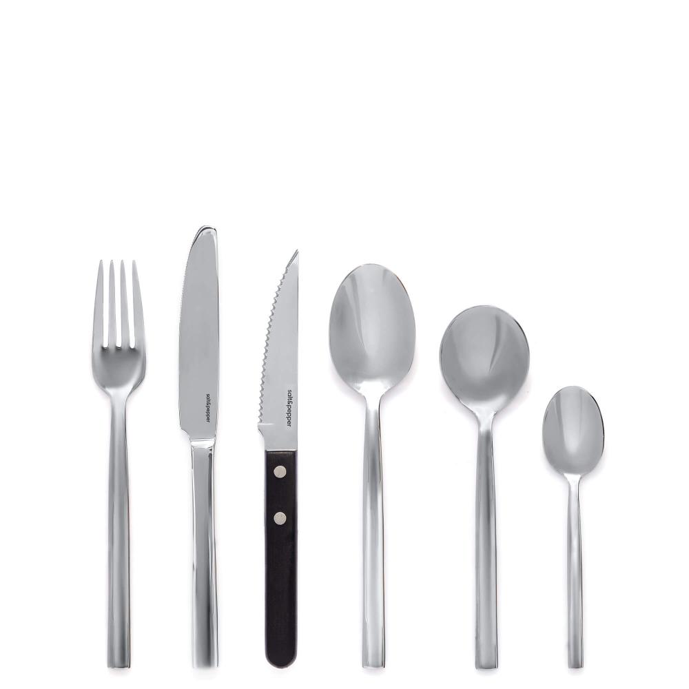 Salt & Pepper Monaco Cutlery Set with Steak Knives - 40 Piece