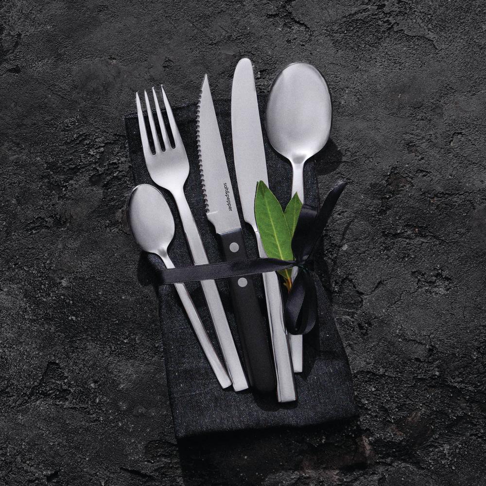 Salt & Pepper Monaco Cutlery Set with Steak Knives - 40 Piece