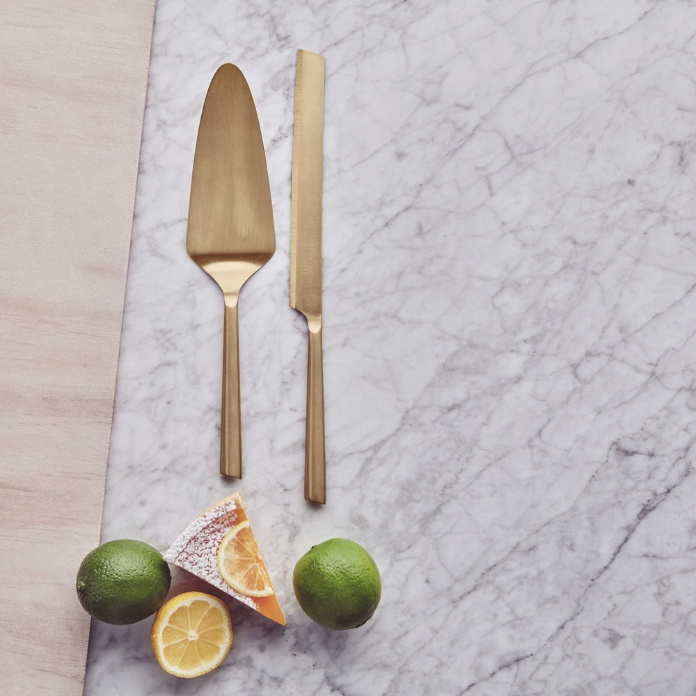 Salt & Pepper Novaro Cake Server - 2 Piece