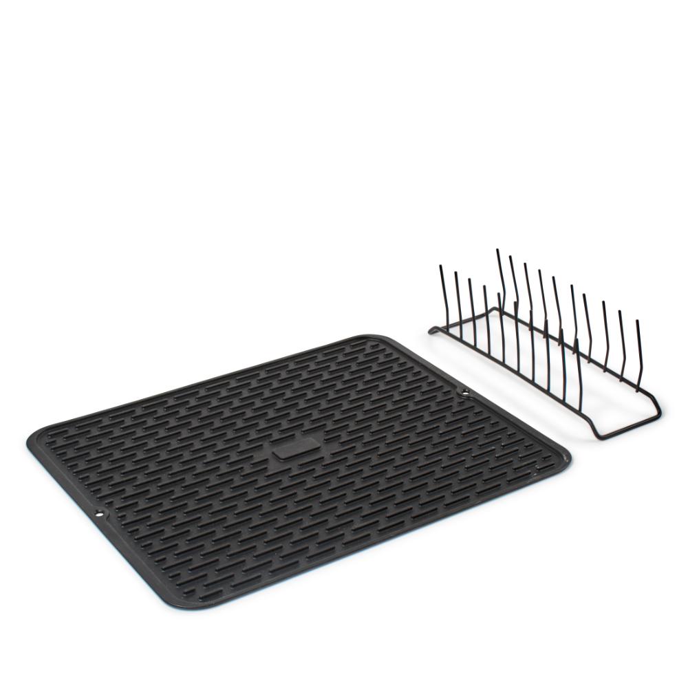 Salt & Pepper Rinse Dish Draining Mat with Rack