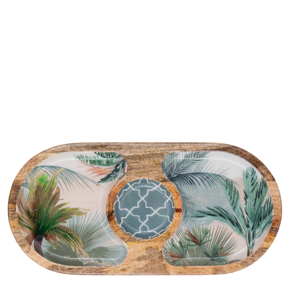Ladelle Panama Mango Wood Oval Sectional Platter