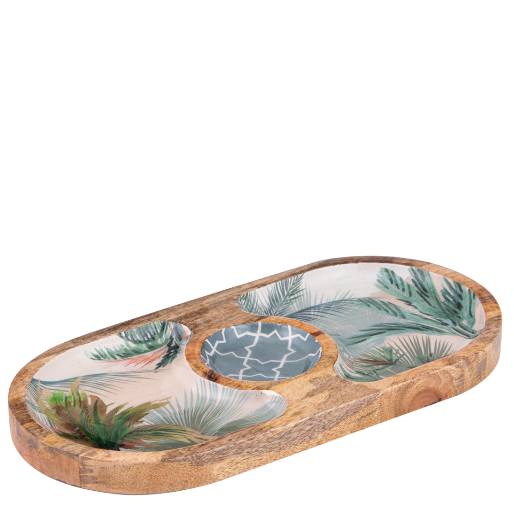 Ladelle Panama Mango Wood Oval Sectional Platter
