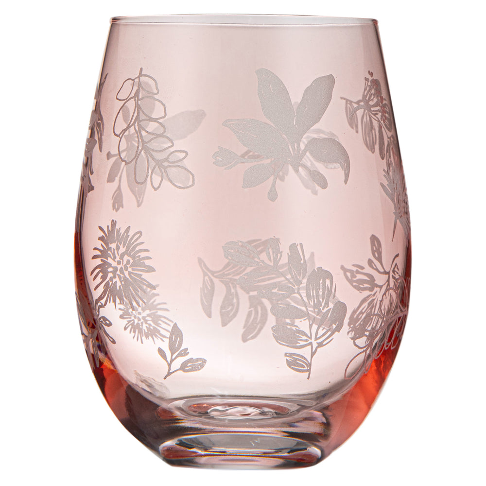 Ladelle Mossman Blush Etched Set Of 4 Tumblers