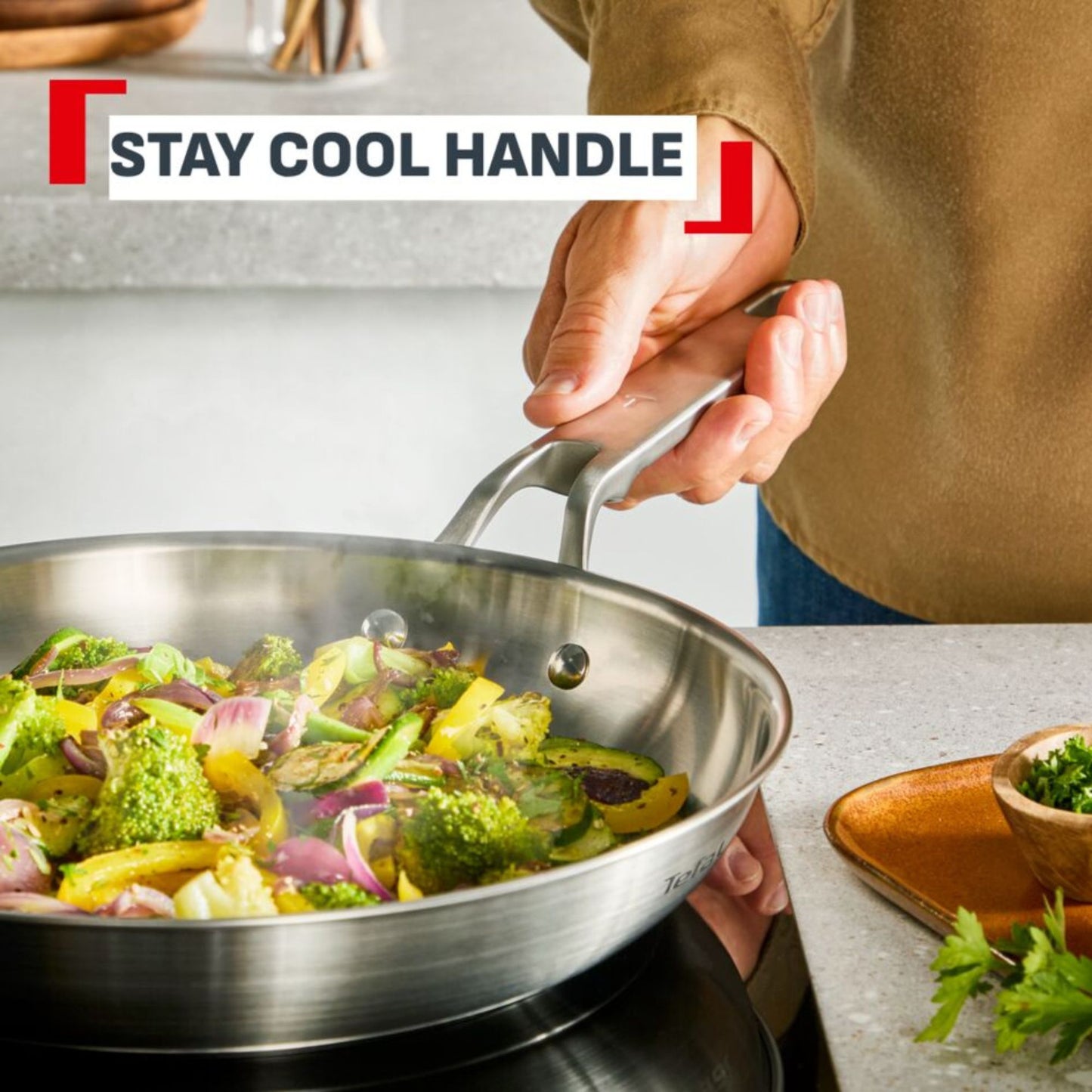 Tefal Extreme Induction Stainless Steel Wok 28cm