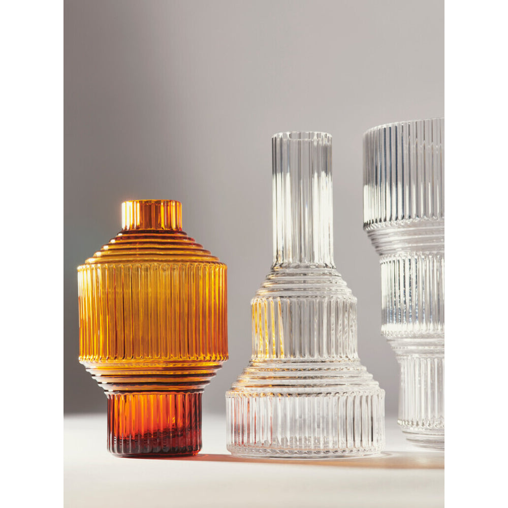 Kosta Boda Pavilion Vase Dark Amber 13.4cm