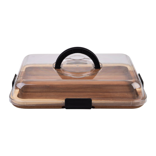 Alfresco Lane Acacia Wood Rectangular Grazing Platter With Lid