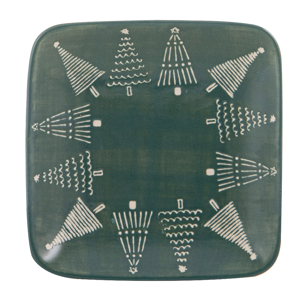 Ladelle Christmas Evergreen Square Platter