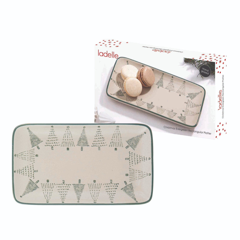 Ladelle Christmas Evergreen Rectangular Platter
