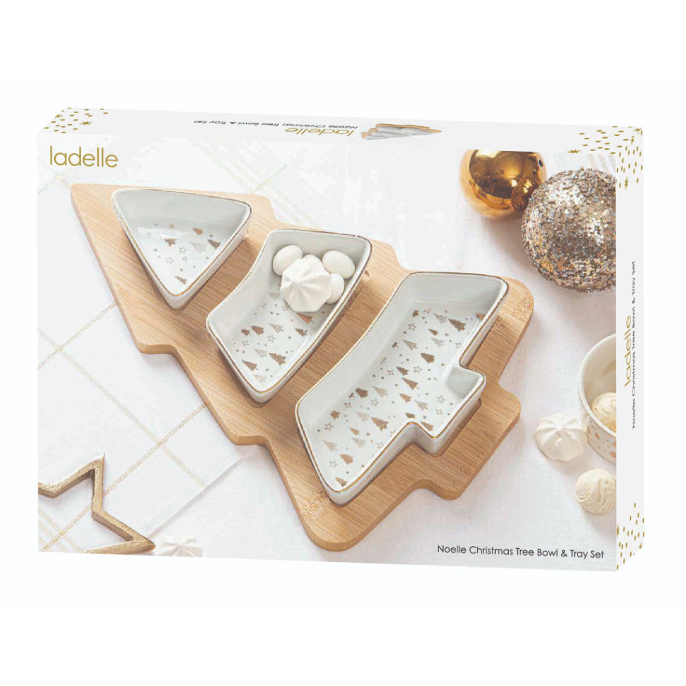Ladelle Noelle Christmas Tree Bowl & Tray Set