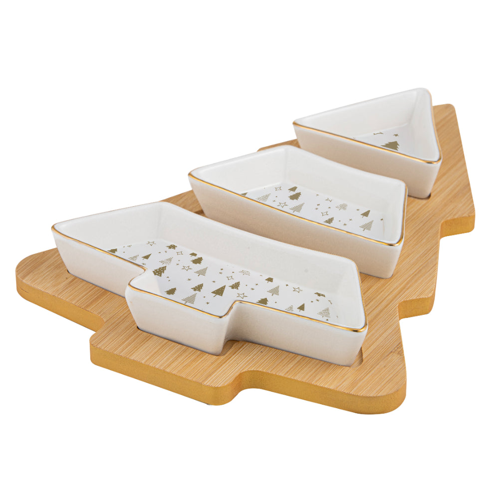 Ladelle Noelle Christmas Tree Bowl & Tray Set