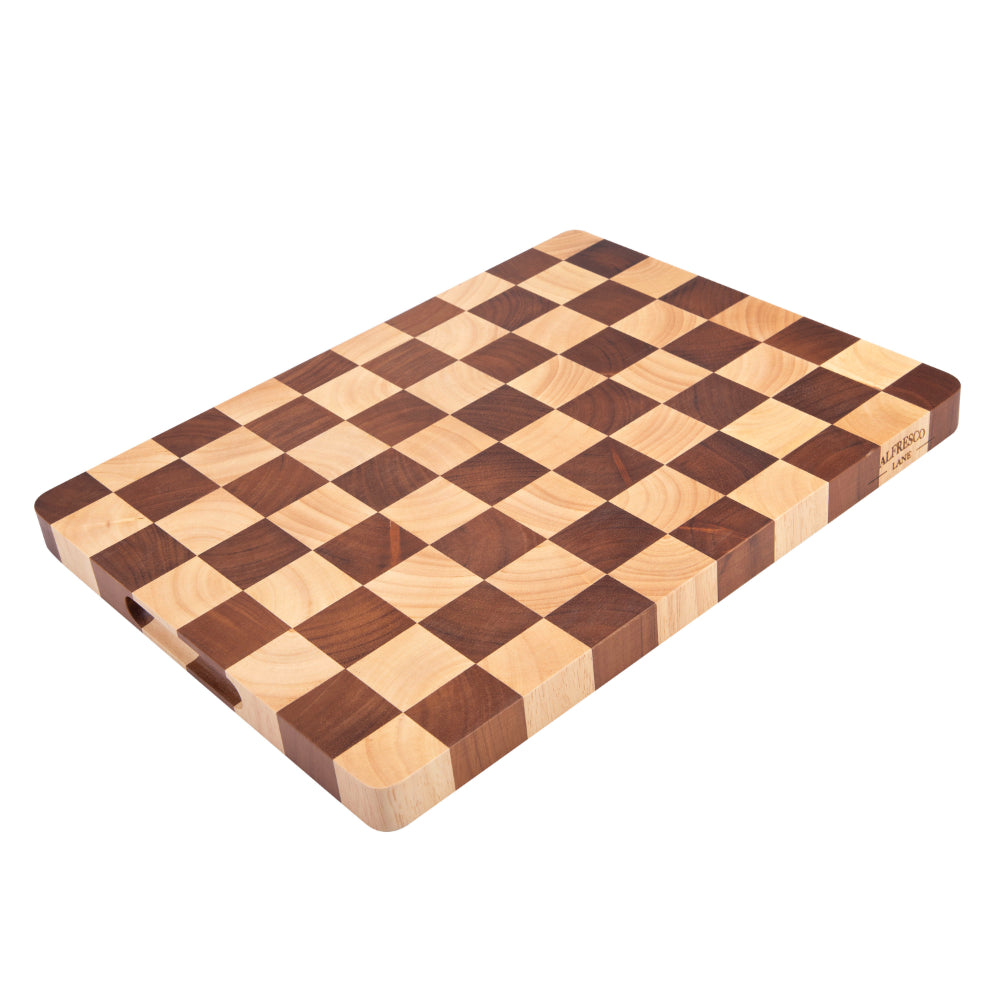 Alfresco Lane Chequered End Grain Cutting Board 40 x 30 x 2.5cm