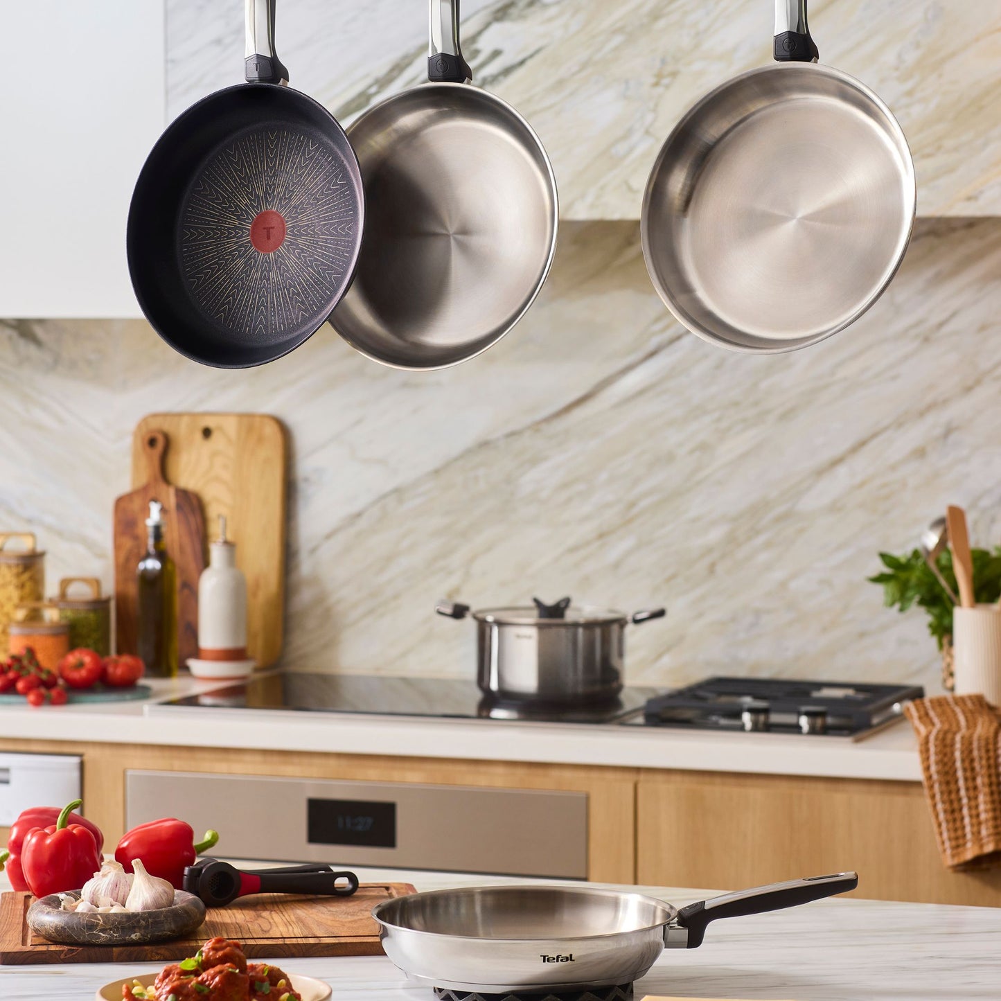 Tefal Emotion+ Induction Stainless Steel Twin Pack Frypan