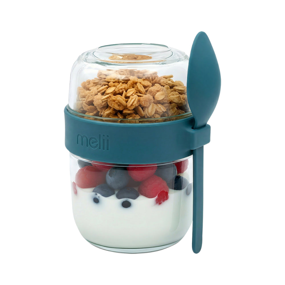 Melii Glass Yoghurt Container with Spoon 780ml