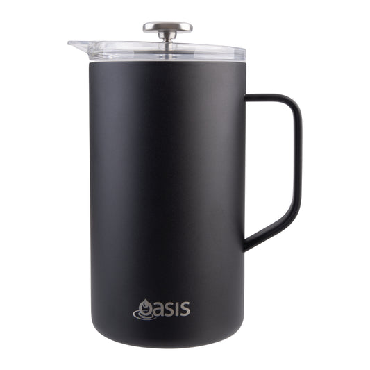 Oasis Stainless Steel Double Wall Insulated Coffee Press 8 Cup Black