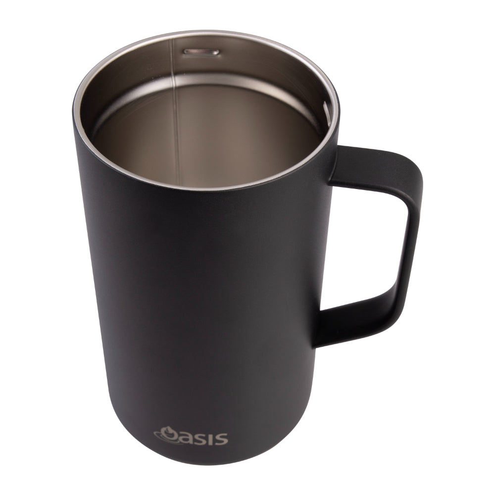 Oasis Stainless Steel Double Wall Insulated Coffee Press 8 Cup Black