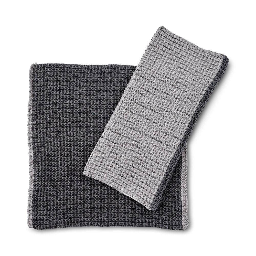 Salt & Pepper Knitted Washcloth 25x25cm Set of 2