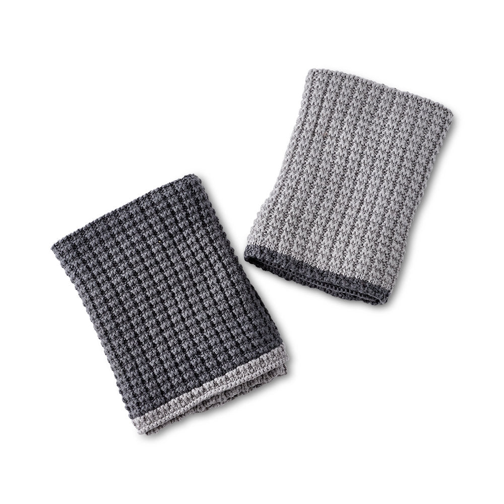 Salt & Pepper Knitted Washcloth 25x25cm Set of 2