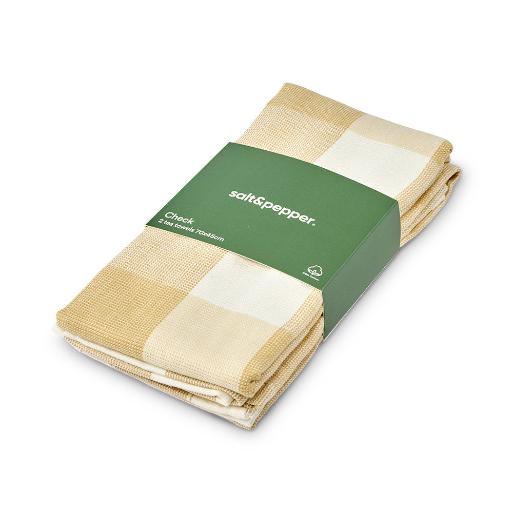 Salt & Pepper Check Tea Towel Set of 2