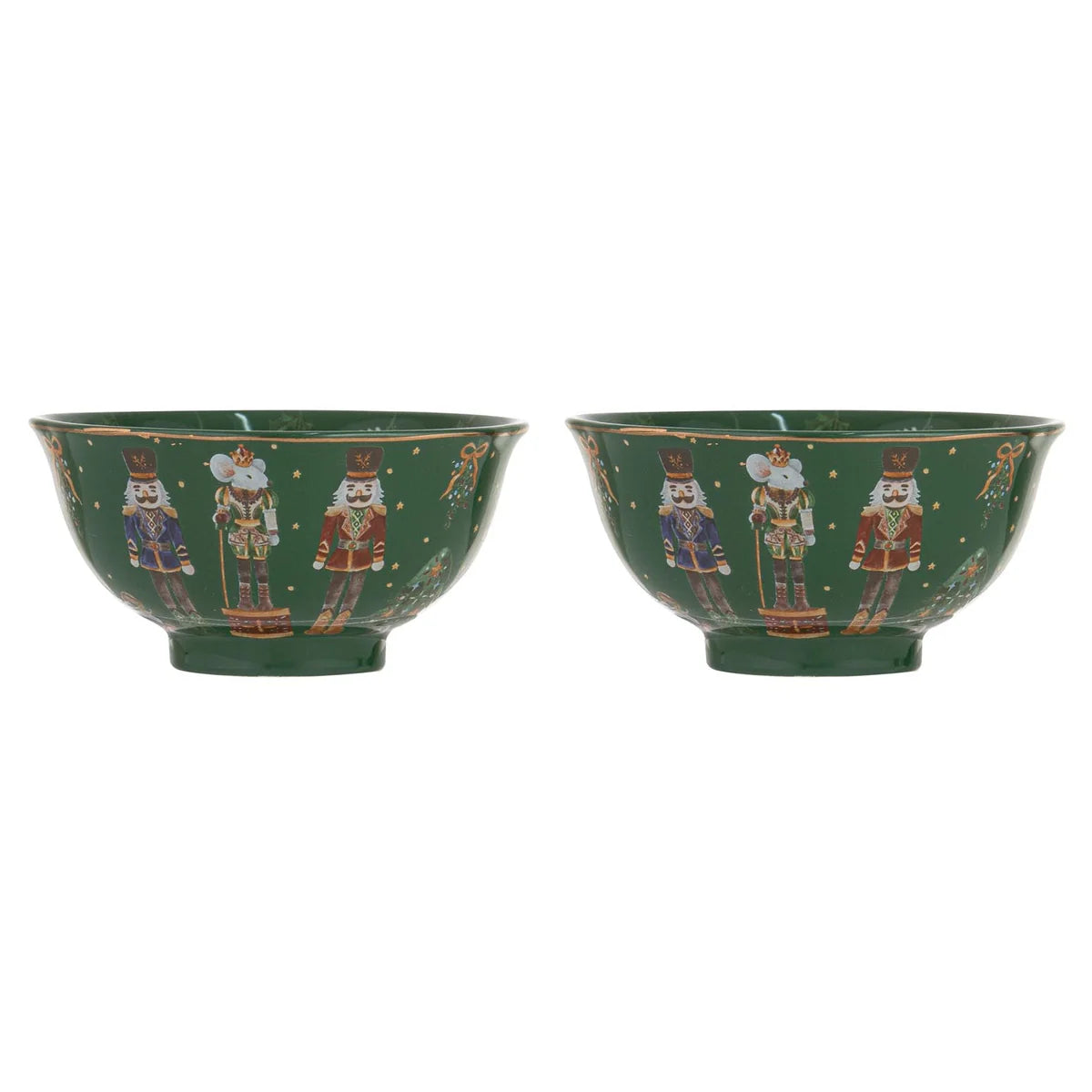 Ashdene Christmas Wonderland Set Of 2 Green Bowls