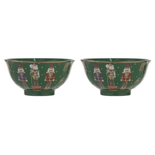 Ashdene Christmas Wonderland Set Of 2 Green Bowls