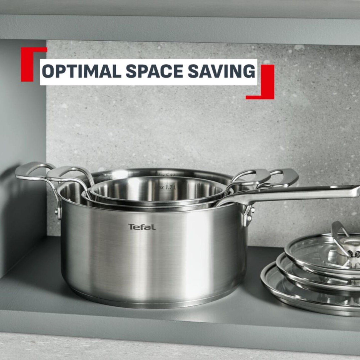 Tefal Space+ Extreme Induction Stainless Steel Stewpot 24cm & Lid
