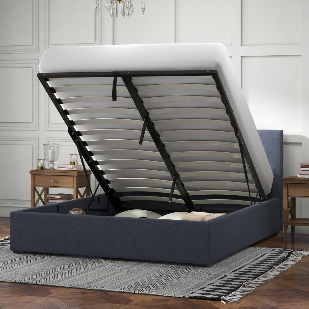 Milano Decor Luxury Gas Lift Bed With Headboard Charcoal