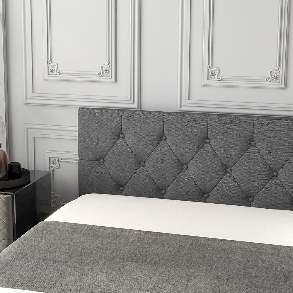 Milano Decor Capri Luxury Gas Lift Bed With Headboard Grey