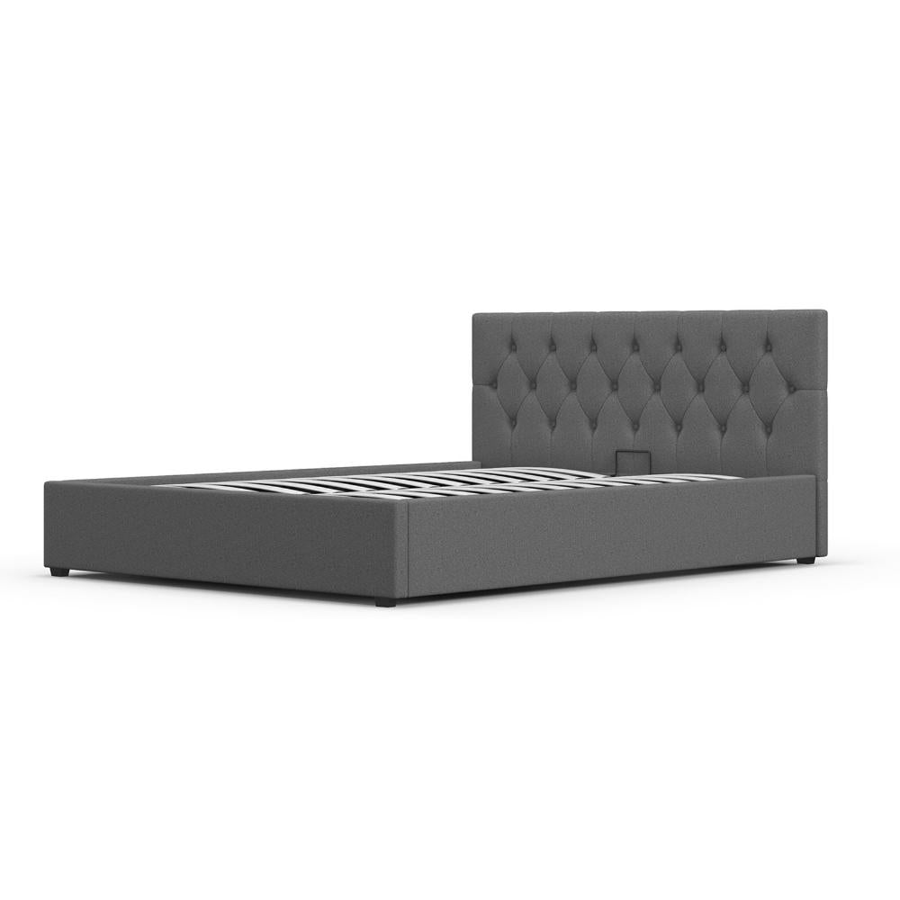 Milano Decor Capri Luxury Gas Lift Bed With Headboard Grey