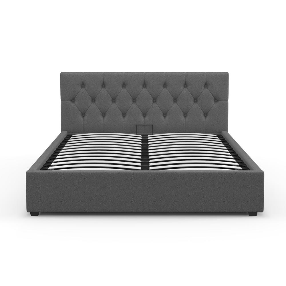 Milano Decor Capri Luxury Gas Lift Bed With Headboard Grey