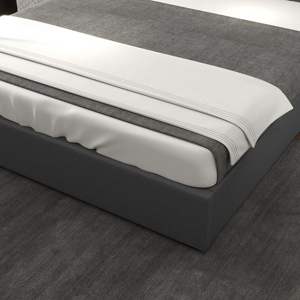Milano Decor Capri Luxury Gas Lift Bed With Headboard Grey