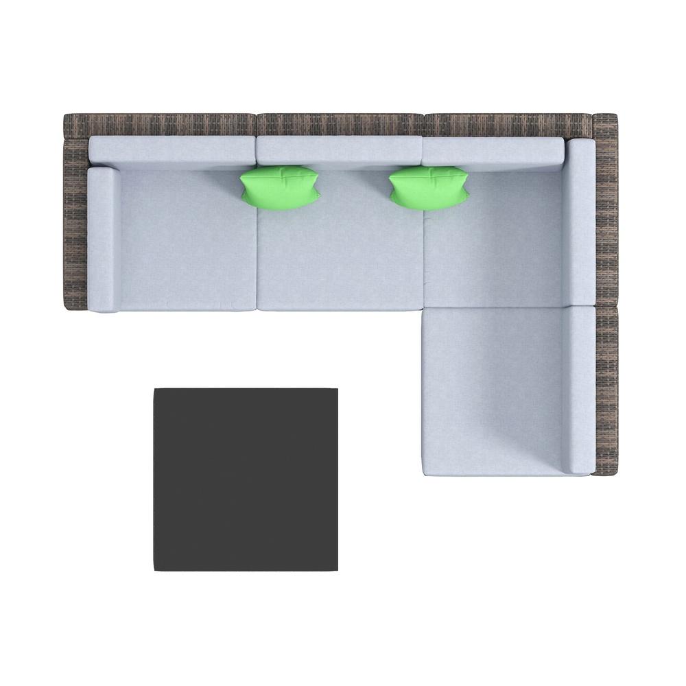 Milano Decor 5 Piece Outdoor Rattan Sofa Set Oatmeal Black