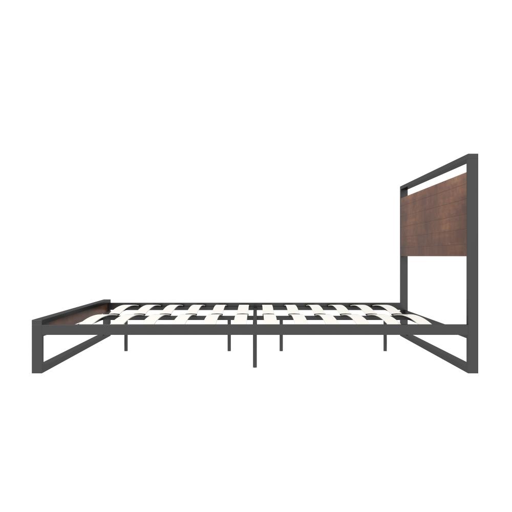Milano Decor Azure Metal Bed Frame With Wooden Headboard Single