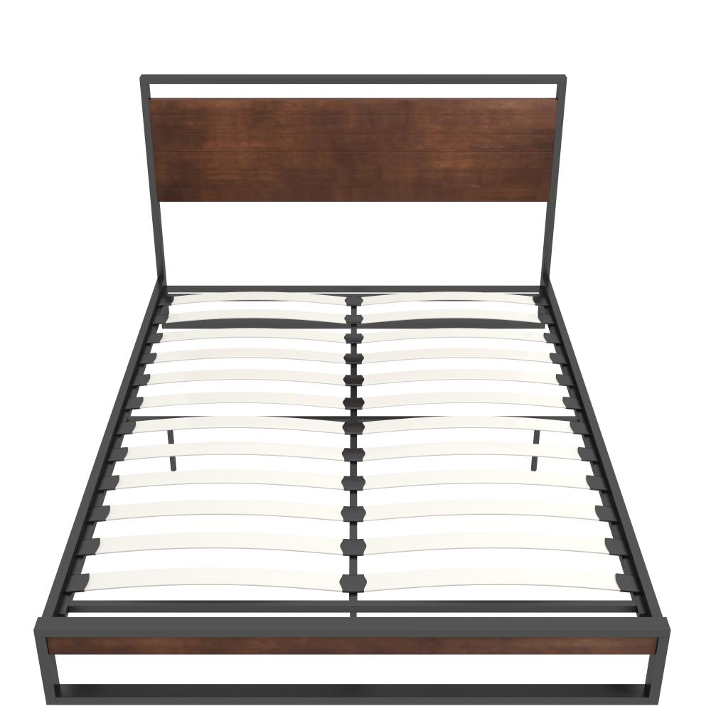 Milano Decor Azure Metal Bed Frame With Wooden Headboard Single