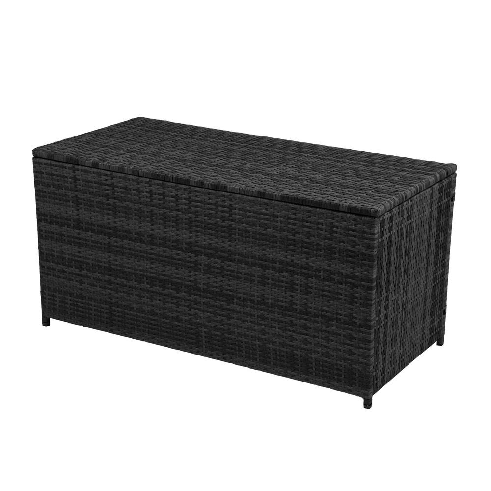 Arcadia Furniture UV Resistant Outdoor Rattan Storage Box Black
