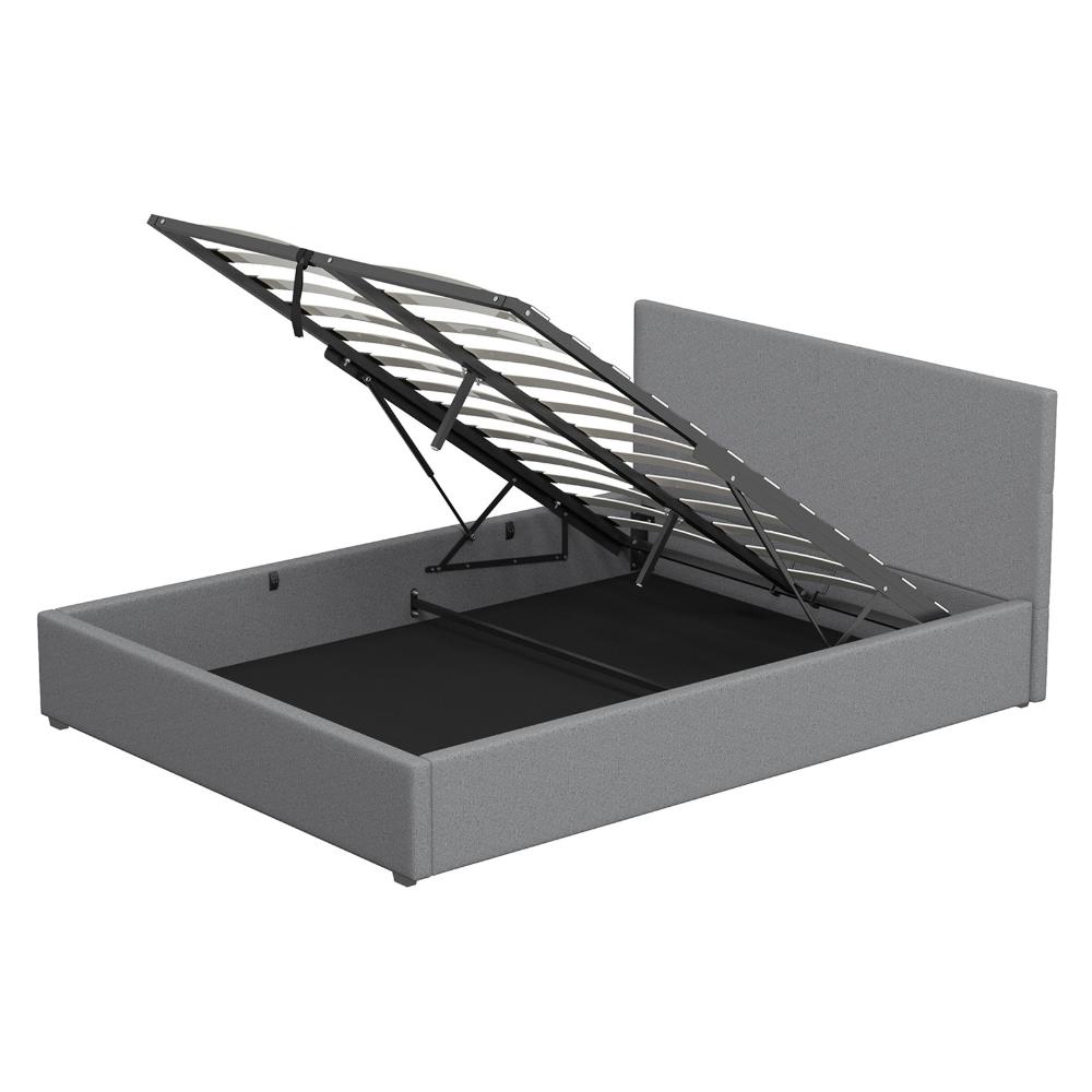Milano Decor Luxury Gas Lift Bed With Headboard Grey - House