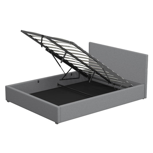 Milano Decor Luxury Gas Lift Bed With Headboard Grey - House