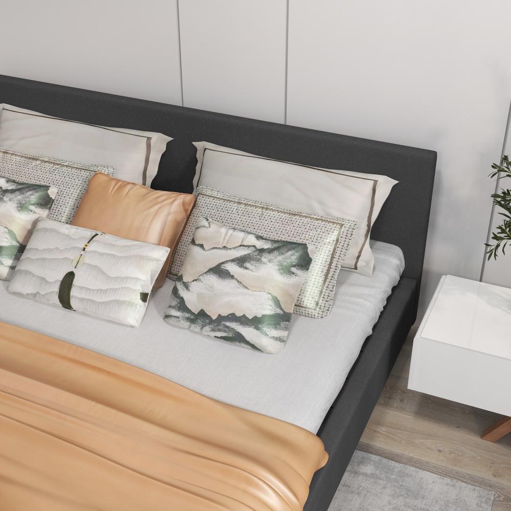 Milano Decor Sienna Luxury Bed With Headboard Charcoal