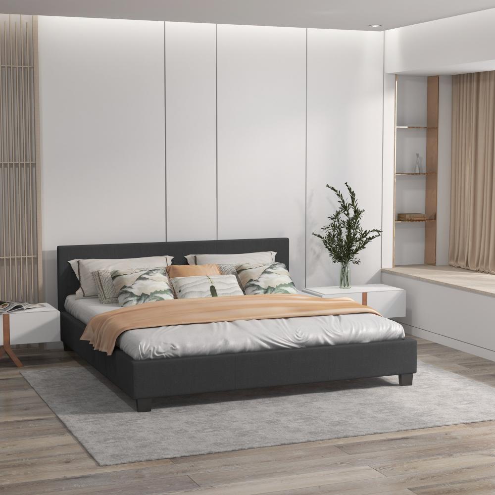 Milano Decor Sienna Luxury Bed With Headboard Charcoal