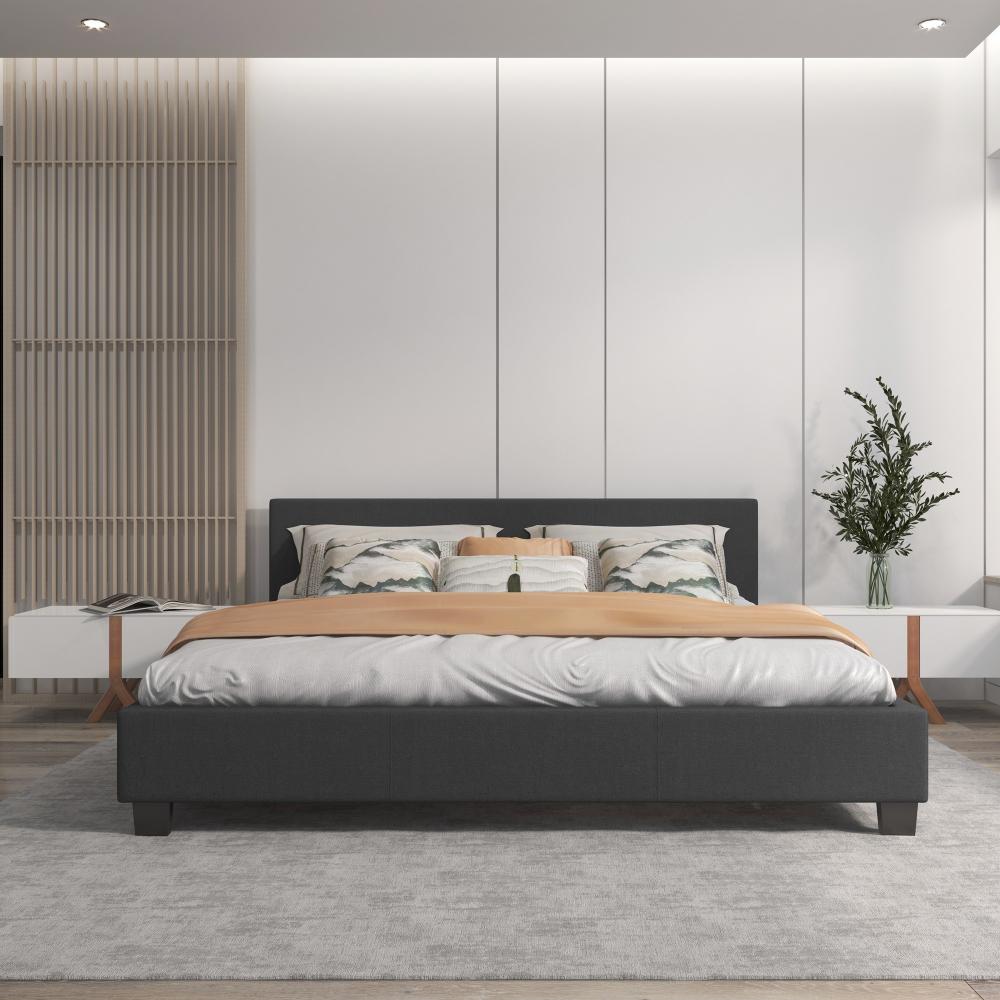 Milano Decor Sienna Luxury Bed With Headboard Charcoal