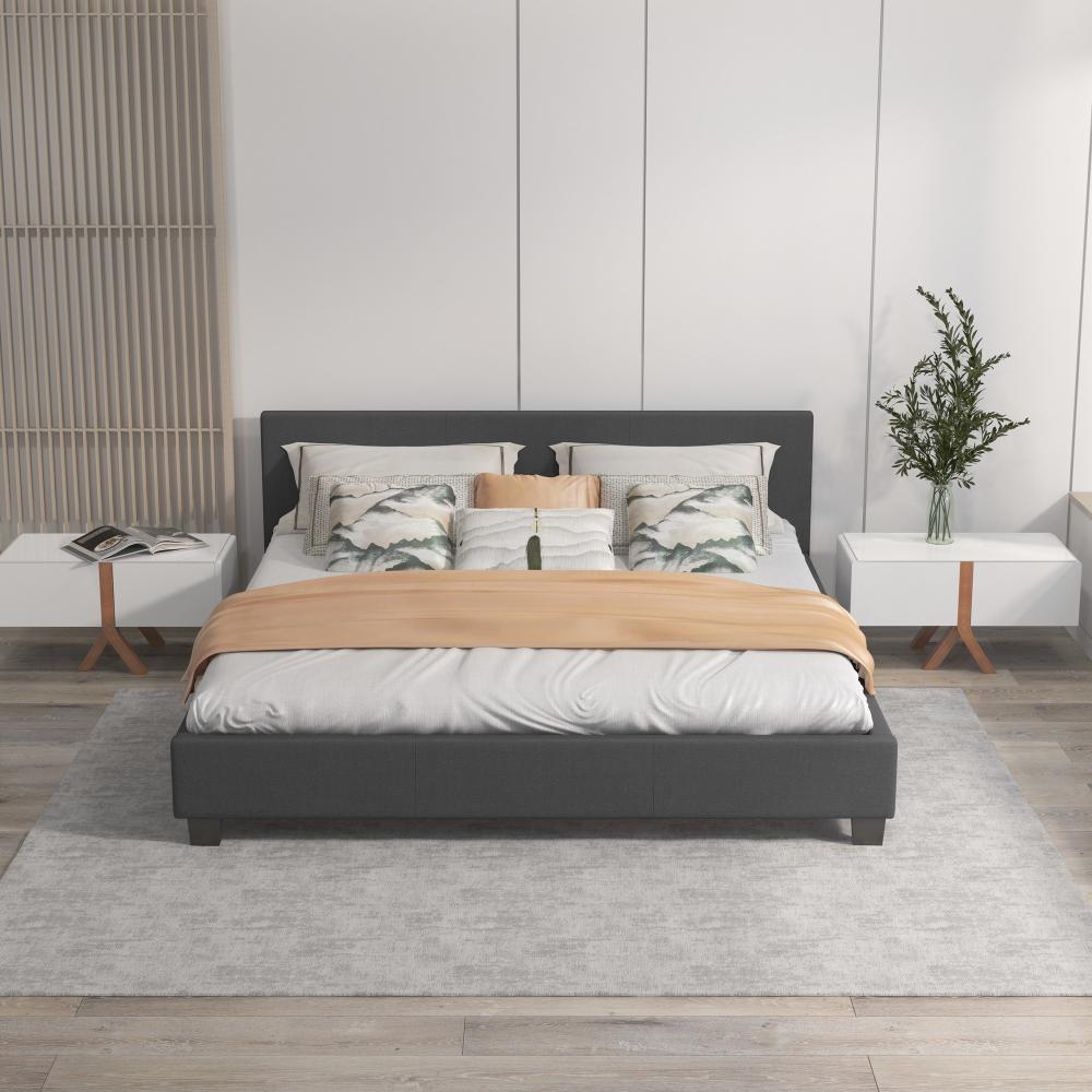 Milano Decor Sienna Luxury Bed With Headboard Charcoal