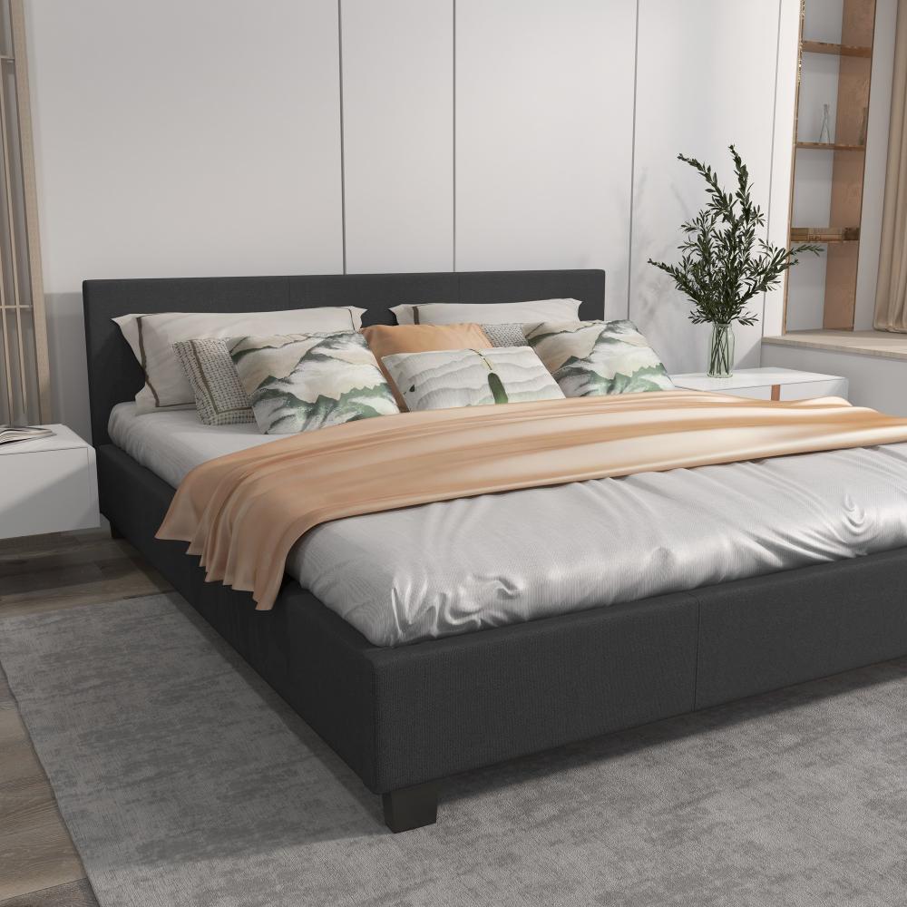 Milano Decor Sienna Luxury Bed With Headboard Charcoal