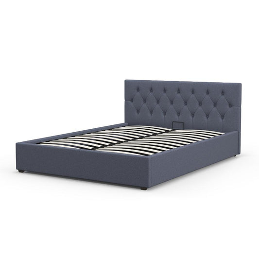 Capri Luxury Gas Lift Bed With Headboard Charcoal - House