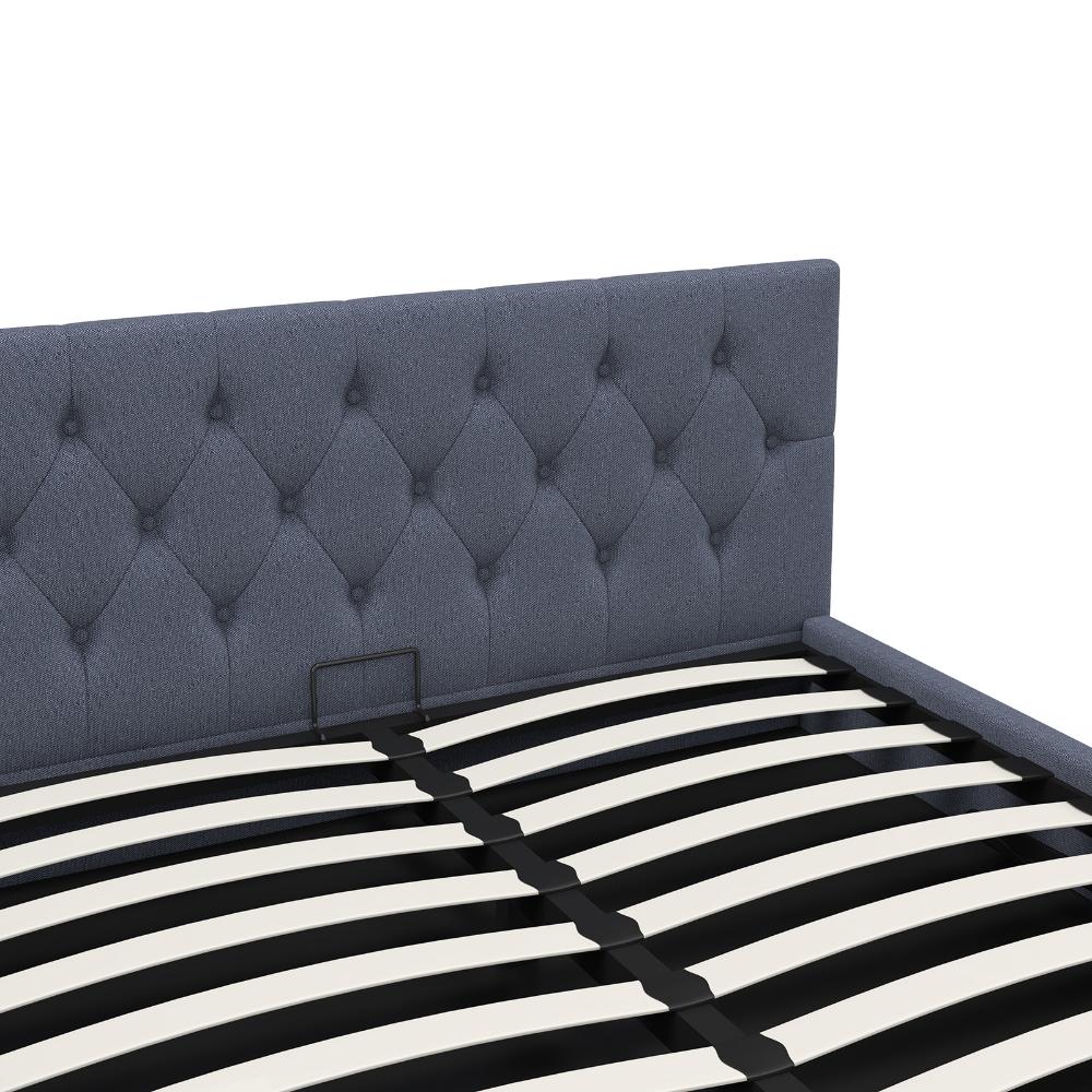 Milano Decor Capri Luxury Gas Lift Bed With Headboard Charcoal