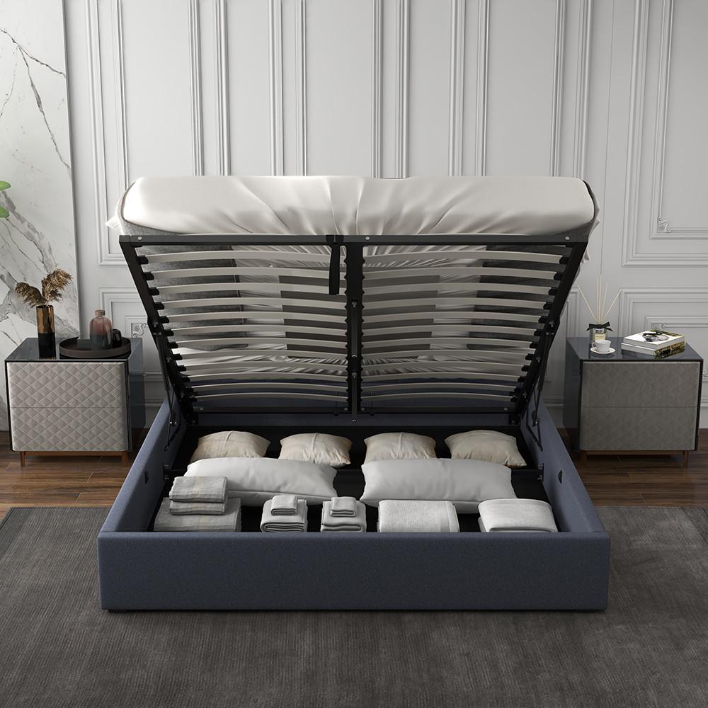 Milano Decor Capri Luxury Gas Lift Bed With Headboard Charcoal